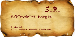 Sárvári Margit névjegykártya