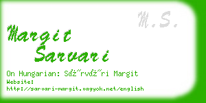 margit sarvari business card